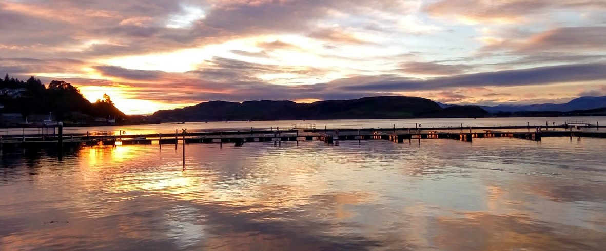 oban bay at sunset scotlands west coast